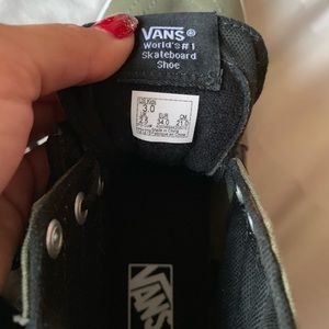 Vans Shoes - Army green and black skate shoes size kids 3.0 Vans Shoes - Army green and black skate shoes size kids 3.0